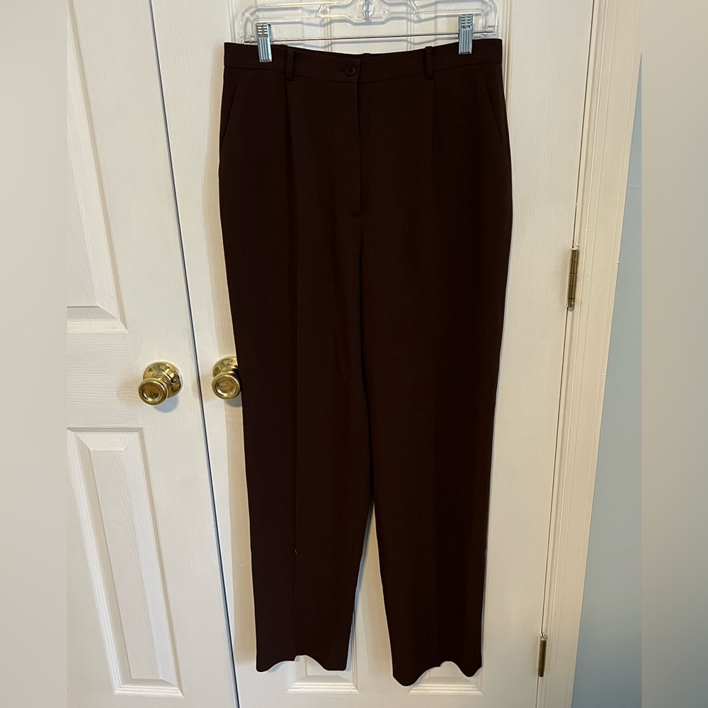 NWT Evelyn & Arthur Women's 10 Chocolate Kojak Classic Ribbed Dress Pants